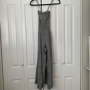 Plaid Strappy Back Crop Jumpsuit